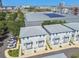 Aerial view of new townhome construction, close to city amenities at 4757 Legacy Park Dr, Tampa, FL 33611