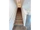 Carpeted staircase that brings you to the next level of the home, complemented by modern flooring at 5310 Companion Ln, Tampa, FL 33619