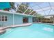 Sparkling pool with screened enclosure, seamlessly blending indoor-outdoor living at 811 Woodley Rd, Clearwater, FL 33764