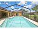 Inviting screened-in pool with cool water, complemented by the backyard's lush landscaping at 9346 Southern Belle Dr, Weeki Wachee, FL 34613