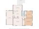 Detailed floor plan illustrating the layout of the home, including the kitchen, bedrooms, living spaces, and garage at 1526 San Mateo Dr, Dunedin, FL 34698