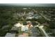 Expansive aerial view of a well-maintained neighborhood with mature trees and screened in pools at 1961 Dunbrody Ct, Dunedin, FL 34698
