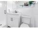 Clean bathroom design with glass shower, vanity, and simple decor at 3843 Neptune Se Dr, St Petersburg, FL 33705