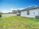 Well-manicured backyard featuring a lush lawn, privacy fence, and ample space for outdoor activities at 3891 Reflection Dock Dr, Seffner, FL 33584