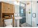 Stylish bathroom with a glass-enclosed shower, sleek vanity, and modern fixtures at 650 70Th Ave, St Pete Beach, FL 33706
