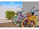 A collection of colorful beach cruisers, complete with baskets, are ready for seaside adventures at 650 70Th Ave, St Pete Beach, FL 33706