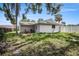 Exterior view of home's backyard with patio, lush lawn, mature landscaping and privacy fence at 7004 Lambright Ct, Tampa, FL 33634