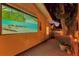 Backyard patio with movie screen at 7010 N Hubert Ave, Tampa, FL 33614