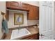 Laundry room featuring a utility sink, cabinets, and counter space at 8308 Mobile Cir, Weeki Wachee, FL 34613