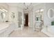 Spacious bathroom with natural light and double sinks at 919 Ballinger Rd, Lutz, FL 33548