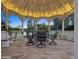 Charming gazebo interior with stone flooring and outdoor seating, perfect for enjoying the view at 919 Ballinger Rd, Lutz, FL 33548