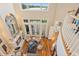 Bright living room with fireplace and lake views, creating an inviting atmosphere at 919 Ballinger Rd, Lutz, FL 33548