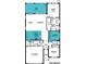 Layout showing the open-concept living space, lanai, bedrooms, and two-car garage at 11737 Myakka Blue Dr, Venice, FL 34293
