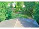 View of backyard from the roof showcasing mature trees and fence lines, defining a private outdoor area at 1262 Jeffords St, Clearwater, FL 33756