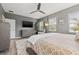 Comfortable main bedroom features a ceiling fan, large windows, and neutral decor at 1436 30Th N Ave, St Petersburg, FL 33704