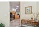Charming entryway with wood-look flooring and a decorative table, setting a welcoming tone for guests at 160 Sage Cir, Crystal Beach, FL 34681