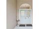 View of a light blue double door entry at 160 Sage Cir, Crystal Beach, FL 34681