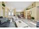 Spacious living area boasts vaulted ceilings and decorative shelving at 160 Sage Cir, Crystal Beach, FL 34681