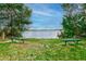 Scenic lake view from the park with benches surrounded by lush greenery and a clear blue sky at 2811 Barret Ave, Plant City, FL 33566