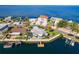 Waterfront home aerial view offering a scenic location and access to the Gulf at 3181 Gulf Winds Cir, Hernando Beach, FL 34607