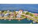 Aerial view of waterfront home in Hernando Beach with Gulf access at 3181 Gulf Winds Cir, Hernando Beach, FL 34607
