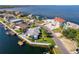 Waterfront home aerial view offering location and access to the Gulf of Mexico at 3181 Gulf Winds Cir, Hernando Beach, FL 34607