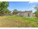 Backyard featuring a shed and a blue door at 411 37Th S St, St Petersburg, FL 33711