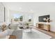 Spacious living room featuring modern decor, hardwood floors, and a large window view at 411 37Th S St, St Petersburg, FL 33711
