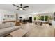 Open floor plan showcasing the living room, dining area, and kitchen at 4618 Bayshore Ne Blvd, St Petersburg, FL 33703