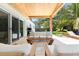 Inviting covered patio with comfortable seating, perfect for relaxing and entertaining in a tropical setting at 4618 Bayshore Ne Blvd, St Petersburg, FL 33703