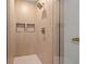 Close up on shower with glass door, tile walls, and recessed shelves at 4618 Bayshore Ne Blvd, St Petersburg, FL 33703