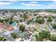 Wide aerial view showing a neighborhood featuring diverse homes, lush greenery, and neatly arranged streets at 6915 N Hubert Ave, Tampa, FL 33614