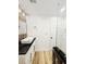 Stylish bathroom featuring a vessel sink, modern vanity, and a frameless glass shower at 810 W River Dr, Temple Terrace, FL 33617