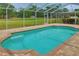 Backyard in-ground pool inside screened enclosure with patio, perfect for entertaining guests in the backyard at 12501 Palomino Ct, Tampa, FL 33626