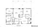 Detailed floor plan showcases the layout of the home including the primary bedroom, kitchen, and living areas at 13916 Wellesford Way, Tampa, FL 33624