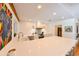 Bright kitchen featuring white countertops, stainless steel appliances, and an eat-in bar at 13916 Wellesford Way, Tampa, FL 33624