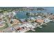 Stunning aerial view capturing waterfront homes, private docks, and serene canal views on a clear day at 1421 Sea Gull S Dr, St Petersburg, FL 33707