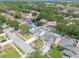 Lovely aerial view of the neighborhood showcasing a home near a pool and lush greenery at 1472 Bay View St, Tarpon Springs, FL 34689