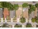 Aerial view of the property, showing the layout with an in-ground pool located in the neighbor's yard at 1654 Portsmouth Lake Dr, Brandon, FL 33511