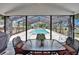 Relaxing poolside view with outdoor dining set within a screened lanai at 2219 Summit View Dr, Valrico, FL 33596