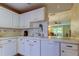 Charming kitchen with white cabinets, countertop space, and bright lighting fixtures at 2913 Fig Ct, Palm Harbor, FL 34684