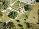 Overhead view of the community park, playground, picnic pavilion and walking path at 32231 Conchshell Sail St, Wesley Chapel, FL 33545