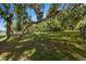 Fenced community dog park with mature trees providing ample shade on a lush green lawn at 32231 Conchshell Sail St, Wesley Chapel, FL 33545