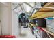 Narrow basement storage area with shelves and boxes, perfect for organization at 48 Bishop Creek Dr, Safety Harbor, FL 34695
