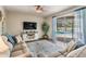 Relaxing living room with a pool view through sliding glass doors and backyard access at 5109 Hartwell Loop, Land O Lakes, FL 34638