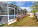This screened-in pool with patio is enhanced by potted plants, providing a private outdoor oasis at 5717 60Th N Way, St Petersburg, FL 33709