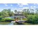 Waterfront home featuring an outdoor oasis, private dock, pool, and boat lift, perfect for boating enthusiasts at 6805 Arroyo Dr, New Port Richey, FL 34652