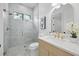 Elegant bathroom with glass shower, modern vanity, and luxurious finishes at 816 W Orient St, Tampa, FL 33603