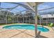 Lush pool area with screened enclosure, brick patio, and comfortable seating, perfect for relaxation and outdoor gatherings at 5001 Queen Palm Ne Ter, St Petersburg, FL 33703