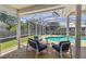 Inviting screened-in pool area with brick-paved patio and comfortable seating, perfect for relaxation and outdoor enjoyment at 5001 Queen Palm Ne Ter, St Petersburg, FL 33703